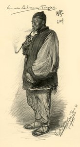 Mężczyzna palący fajkę, Tsingtao, Chiny, 1898. autorstwa Christian Wilhelm Allers