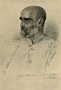 Portret mężczyzny, Świątynia Borobudur, Magelang, Jawa, 1898. autorstwa Christian Wilhelm Allers