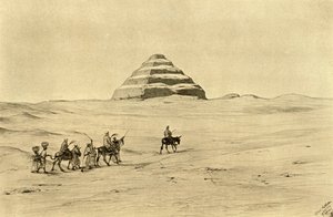 Piramida Dżesera w Sakkarze, niedaleko Kairu, Egipt, 1898. autorstwa Christian Wilhelm Allers