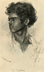 Człowiek syngaleski, Kolombo, Cejlon, 1898. autorstwa Christian Wilhelm Allers