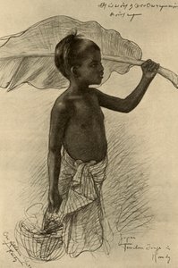 Tamilski chłopiec, Kandy, Cejlon, 1898. autorstwa Christian Wilhelm Allers
