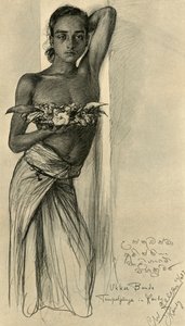 Ukku Banda, młody mężczyzna w świątyni, Kandy, Cejlon, 1898. autorstwa Christian Wilhelm Allers