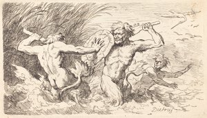 Walka z Trytonami autorstwa Christian Wilhelm Ernst Dietrich