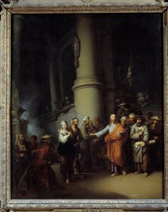 Chrystus i cudzołożna kobieta. Christian Wilhelm Ernst Dietrich (1712-1774) autorstwa Christian Wilhelm Ernst Dietrich