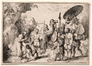 Diakon Filip chrzci eunucha autorstwa Christian Wilhelm Ernst Dietrich
