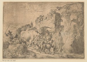 Pasterz ze stadem w ruinie autorstwa Christian Wilhelm Ernst Dietrich