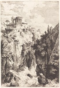Świątynia Sybilli, Tivoli autorstwa Christian Wilhelm Ernst Dietrich