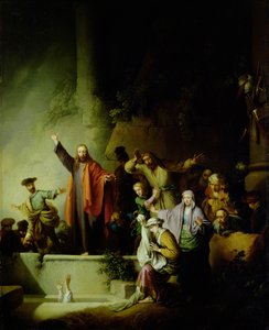 Wskrzeszenie Łazarza (olej na płótnie) autorstwa Christian Wilhelm Ernst Dietrich