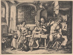 Satyr w domu chłopskim autorstwa Christian Wilhelm Ernst Dietrich