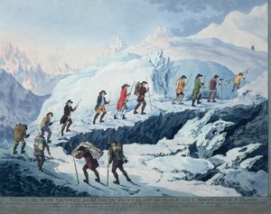 Horace-Benedict de Saussure wspinający się na szczyt Mont Blanc w sierpniu 1787 r