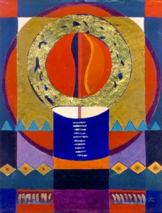 Eternal Flame, ok. 2004 (tempera jajowa na gessoed panel ze złotem płatkowym)