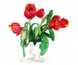 Żywe czerwone tulipany autorstwa Christine Lindstrom