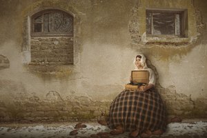Melancholijny podróżnik w stylu vintage autorstwa Christine von Diepenbroek