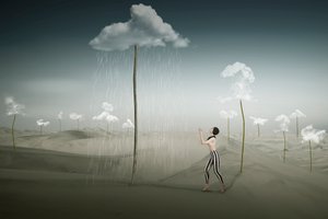 Surrealistyczny deszcz na pustyni autorstwa Christine von Diepenbroek