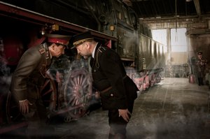 Kontrola zabytkowego pociągu parowego autorstwa Christine von Diepenbroek