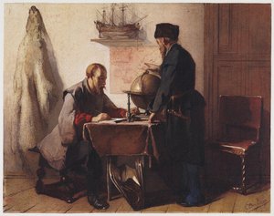 Jacob van Heemskerk i Willem Barendsz. planują swoją podróż do Arktyki w 1594 r.
