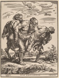 Silenus w towarzystwie satyra i fauna autorstwa Christoffel Jegher after Sir Peter Paul Rubens