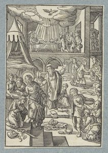 Apostołowie chrzczą nowych wierzących w Jerozolimie autorstwa Christoffel van Sichem (II)