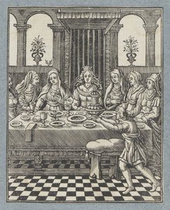 Święto Waszti, żony Aswerusa autorstwa Christoffel van Sichem (II)