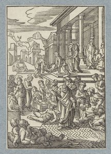Piotr uzdrawia chorych swoim cieniem autorstwa Christoffel van Sichem (II)
