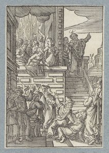 Piotr głosi w Jerozolimie autorstwa Christoffel van Sichem (II)