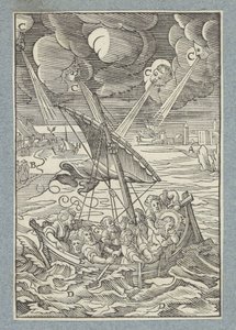 Burza na Morzu Galilejskim autorstwa Christoffel van Sichem (II)