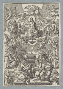 Spór między Ojcami Kościoła o Najświętszy Sakrament autorstwa Christoffel van Sichem (II)
