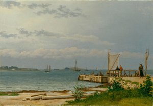 Widok w kierunku Koster z molo w Kallehave autorstwa Christoffer Wilhelm Eckersberg