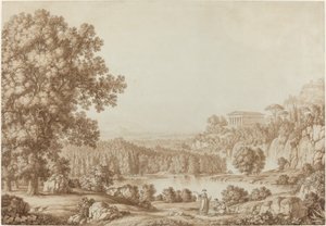Arkadyjski krajobraz z dorycką świątynią autorstwa Christoph Heinrich Kniep