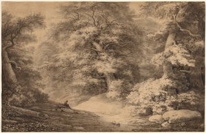 Drewno bukowe z odpoczywającym podróżnikiem, 1803.