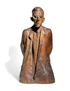 Portret krytyka Arthura Binza, ok. 1926 (drewno dębowe) autorstwa Christoph Voll