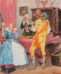 Besuch Beim Juwelier / Wizyta u jubilera (kolorowa litografia) autorstwa Christophe (1856 1945)