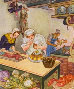 Koch / A Cook (kolorowa litografia)