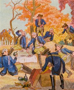 Offiziers-Picknick / Piknik oficerski (kolorowa litografia)