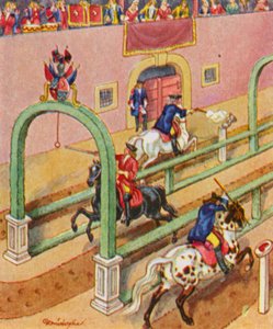 Ringelstechen / Ring Riding (kolorowa litografia)