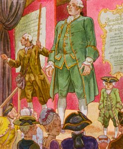 Schaubude / Show Booth (kolorowa litografia)