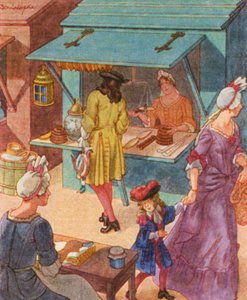 Tabakhandlerin / Tobacconist (kolorowa litografia)