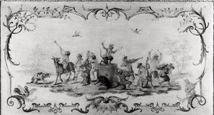 Singerie (malowany panel)