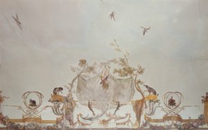 The Grande Singerie, detal, ok. 1735 r. (malowidło ścienne) autorstwa Christophe Huet
