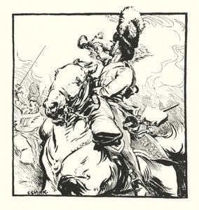 Bugler of the Scots Greys, rysunek do reklamy papierosów firmy Major Drapkin & Co