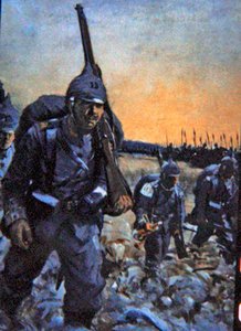 Piechota niemiecka 1914 w mundurze polowym (kolor lito)