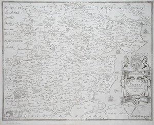 Mapa Essex, grawerowana przez Williama Weba, opublikowana w 1645 r. (Grawerowanie) autorstwa Christopher (after) Saxton