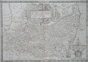 Mapa Suffolk, grawerowana przez Williama Web autorstwa Christopher (after) Saxton