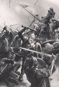Bitwa pod Stamford Bridge, ilustracja z „British Battles on Land and Sea”, wydanej przez Cassell, Londyn, ok. 1910