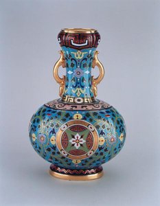 Wazon atrapa zdobiony imitacją cloisonne, Minton & Co, ok. 1870 (porcelana) autorstwa Christopher Dresser