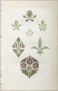 Sztuka projektowania dekoracyjnego : z dodatkiem, podającym godziny otwarcia kwiatów, wyd. Day & Son, Londyn, 1862