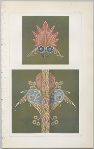 Sztuka projektowania dekoracyjnego : z dodatkiem, podającym godziny otwarcia kwiatów, wyd. Day & Son, Londyn, 1862 autorstwa Christopher Dresser