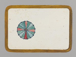 Stylizowana chryzantema (verso), ok. 1880 (wc, czarny tusz i metaliczna farba na graficie na bardzo cienkim kartonie)