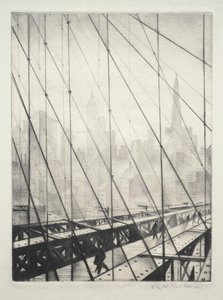 Patrząc przez Most Brookliński autorstwa Christopher Richard Wynne Nevinson