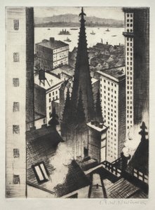 Świątynia Nowego Jorku autorstwa Christopher Richard Wynne Nevinson